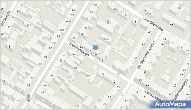 Bydgoszcz, Zamoyskiego Jana, hetm., 3a, mapa Bydgoszczy