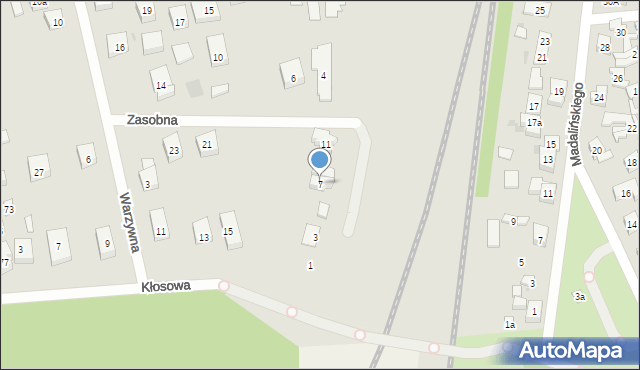 Bydgoszcz, Zasobna, 7, mapa Bydgoszczy