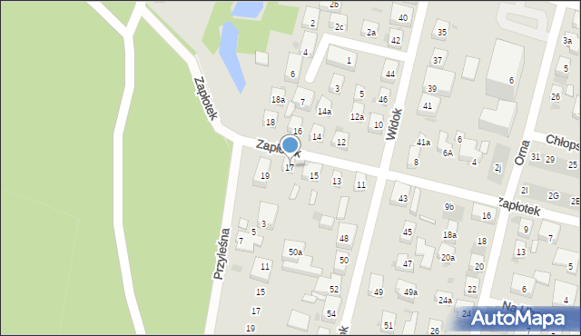Bydgoszcz, Zapłotek, 17, mapa Bydgoszczy