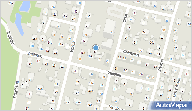 Bydgoszcz, Zapłotek, 4a, mapa Bydgoszczy