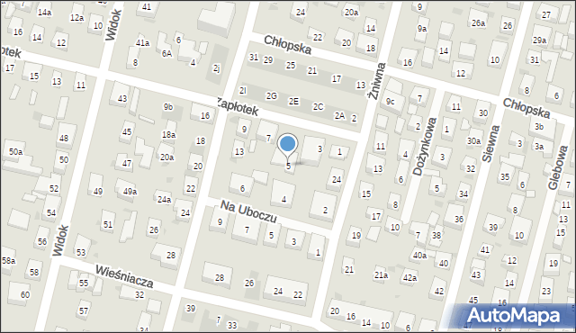 Bydgoszcz, Zapłotek, 5, mapa Bydgoszczy