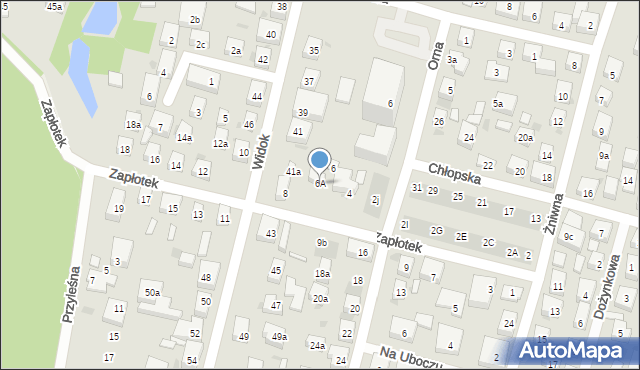 Bydgoszcz, Zapłotek, 6A, mapa Bydgoszczy