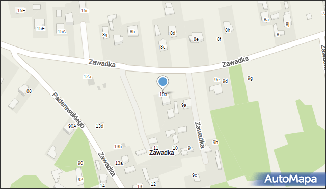 Bydlin, Zawadka, 10a, mapa Bydlin