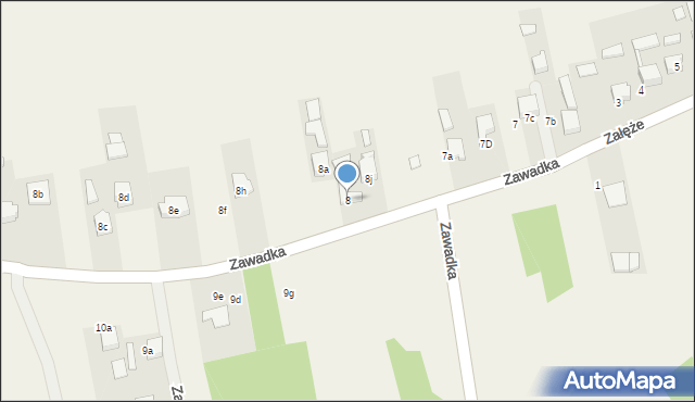 Bydlin, Zawadka, 8, mapa Bydlin