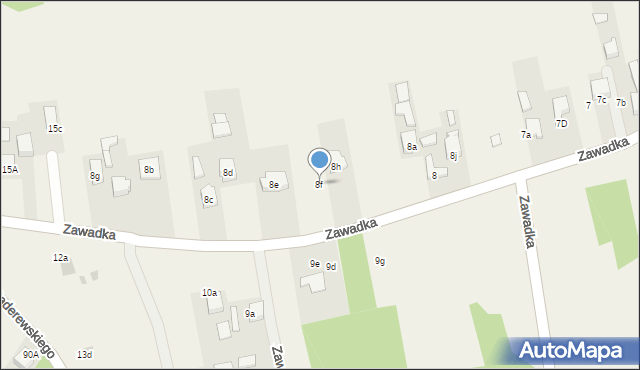 Bydlin, Zawadka, 8f, mapa Bydlin