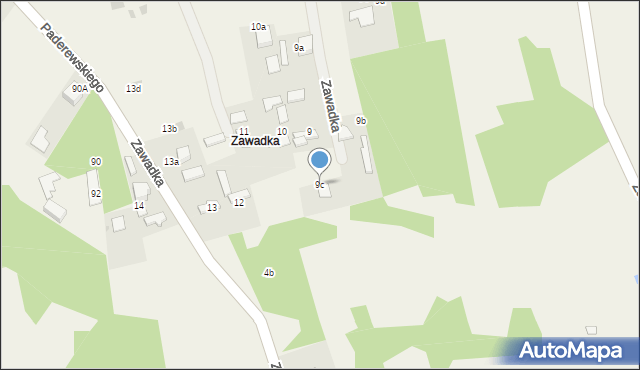 Bydlin, Zawadka, 9c, mapa Bydlin