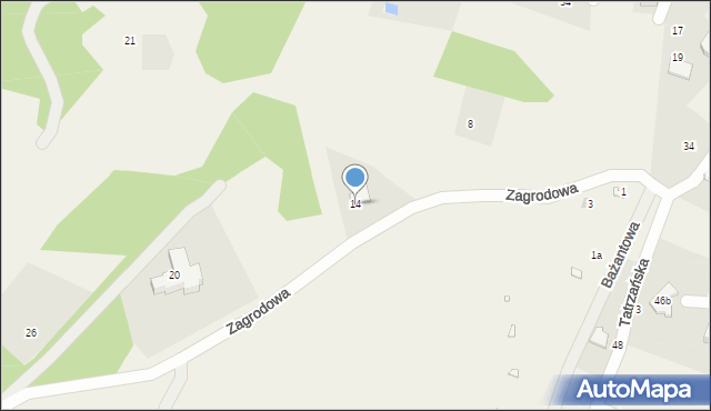 Bystra, Zagrodowa, 14, mapa Bystra