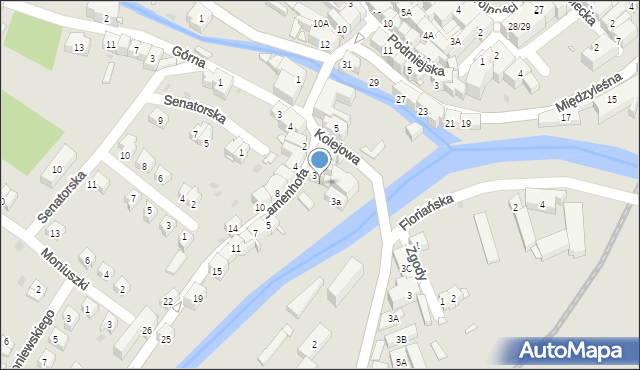 Bystrzyca Kłodzka, Zamenhofa Ludwika, dr., 3c, mapa Bystrzyca Kłodzka