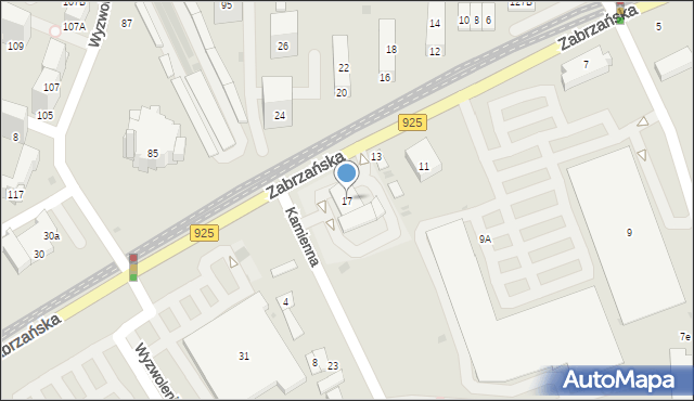 Bytom, Zabrzańska, 17, mapa Bytomia