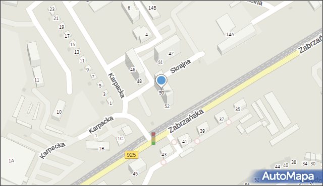 Bytom, Zabrzańska, 50, mapa Bytomia