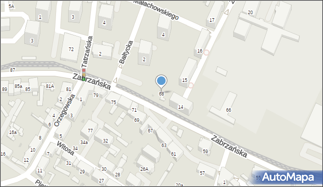 Bytom, Zabrzańska, 68, mapa Bytomia