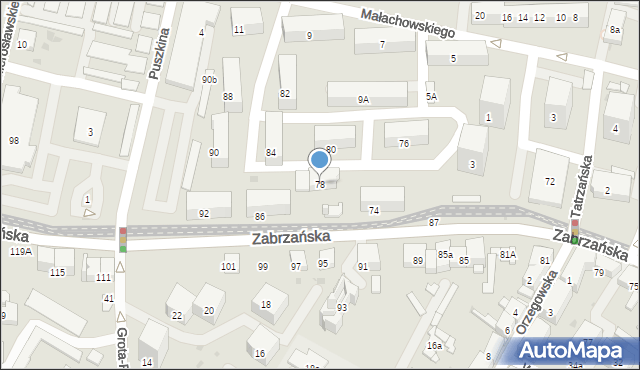 Bytom, Zabrzańska, 78, mapa Bytomia