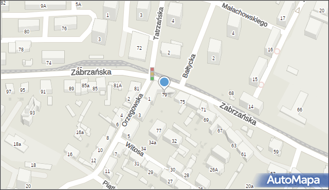 Bytom, Zabrzańska, 79, mapa Bytomia