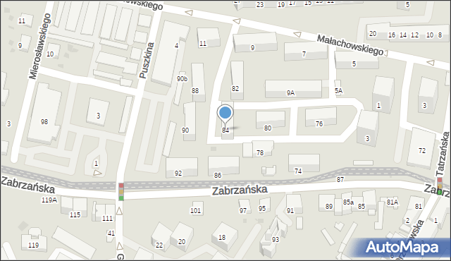 Bytom, Zabrzańska, 84, mapa Bytomia