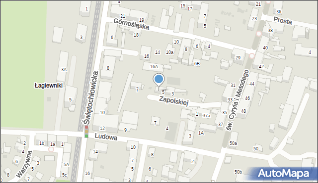Bytom, Zapolskiej Gabrieli, 5a, mapa Bytomia