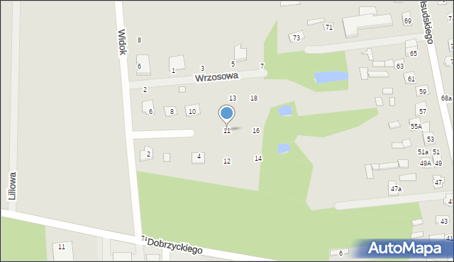 Cegłów, Zacisze, 11, mapa Cegłów