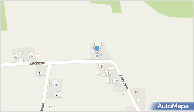 Celiny, Zaciszna, 16, mapa Celiny