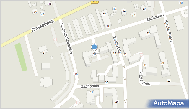 Chełm, Zachodnia, 39, mapa Chełma