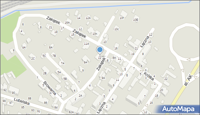Chełm, Zakątek, 11, mapa Chełma