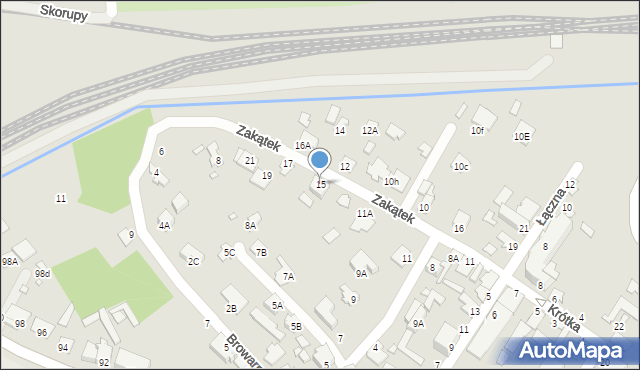 Chełm, Zakątek, 15, mapa Chełma