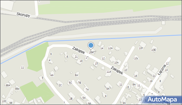 Chełm, Zakątek, 16A, mapa Chełma