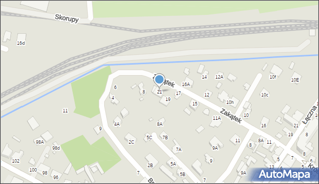 Chełm, Zakątek, 21, mapa Chełma