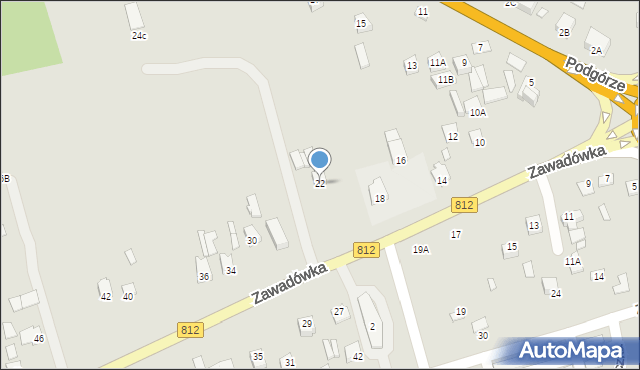 Chełm, Zawadówka, 22, mapa Chełma