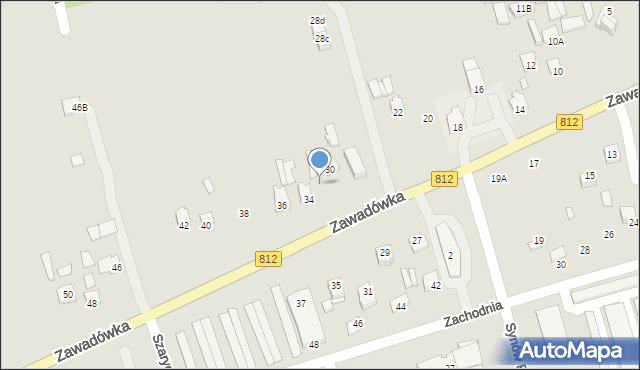 Chełm, Zawadówka, 32, mapa Chełma