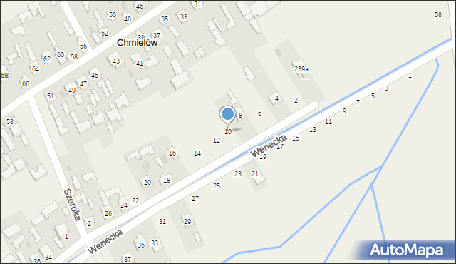Chmielów, Zakanale, 10, mapa Chmielów