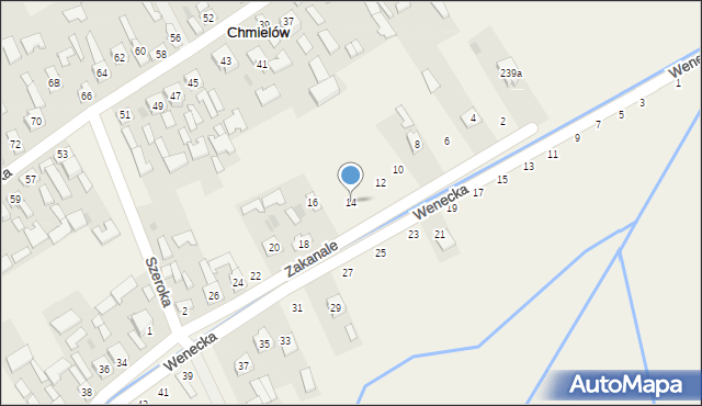 Chmielów, Zakanale, 14, mapa Chmielów