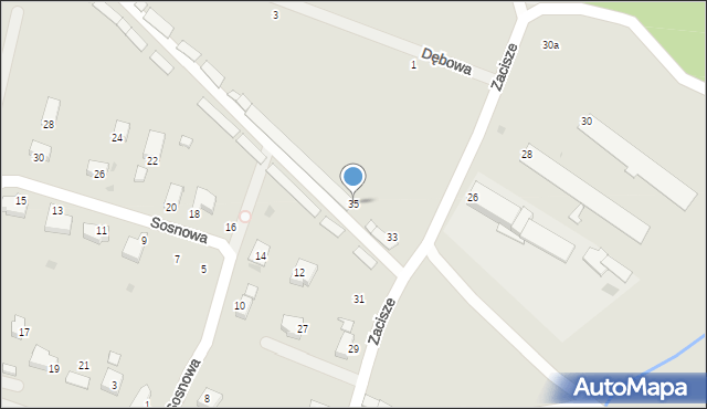 Chocianów, Zacisze, 35, mapa Chocianów