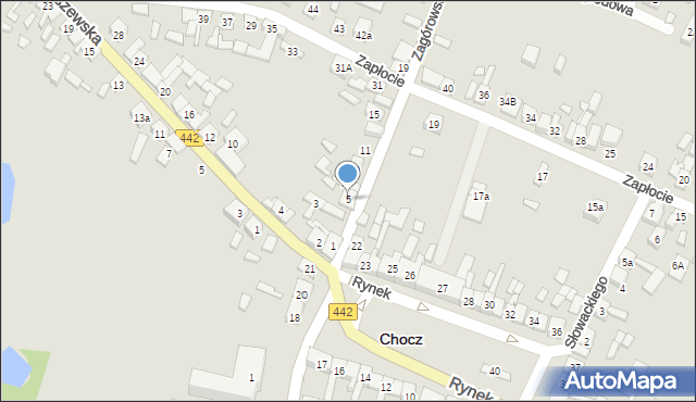 Chocz, Zagórowska, 5, mapa Chocz