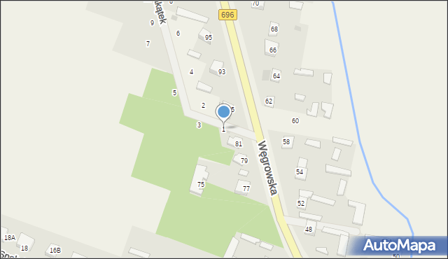 Chodów, Zakątek, 1, mapa Chodów