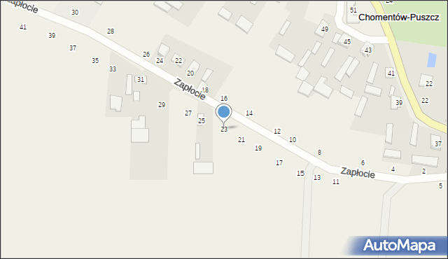 Chomentów-Puszcz, Zapłocie, 23, mapa Chomentów-Puszcz