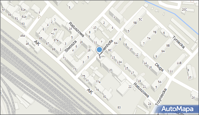 Chorzów, Zamenhofa Ludwika, dr., 6, mapa Chorzów