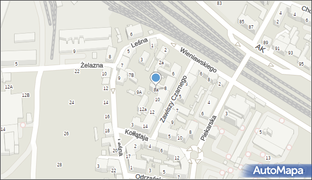 Chorzów, Zawiszy Czarnego, 8a, mapa Chorzów