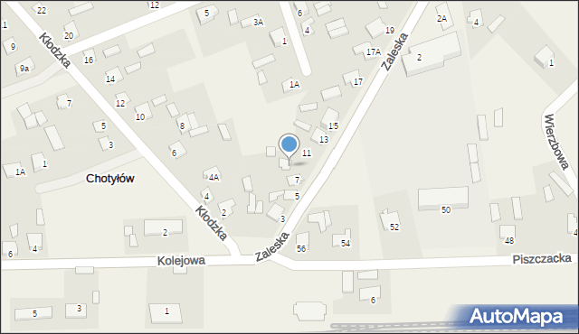 Chotyłów, Zaleska, 9, mapa Chotyłów