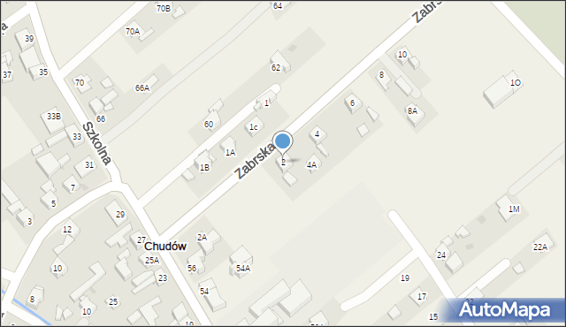 Chudów, Zabrska, 2, mapa Chudów