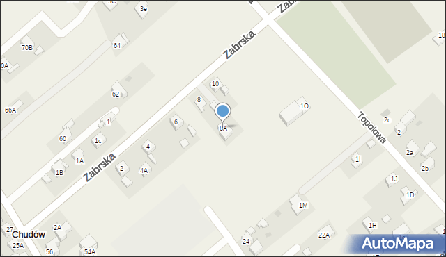 Chudów, Zabrska, 8A, mapa Chudów