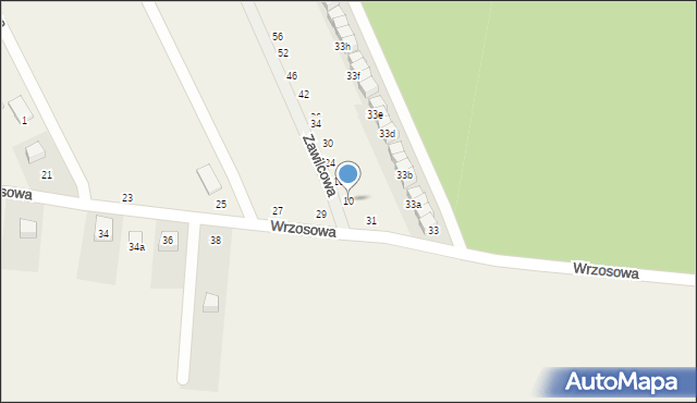 Chwałowice, Zawilcowa, 10, mapa Chwałowice