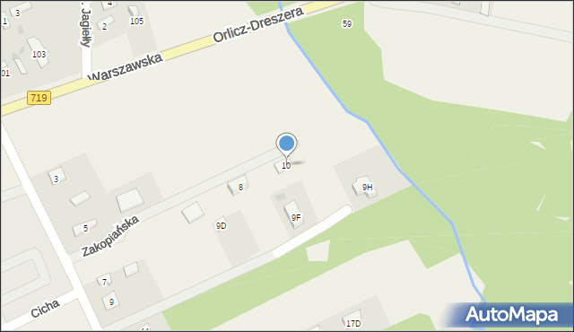 Chylice, Zakopiańska, 10, mapa Chylice