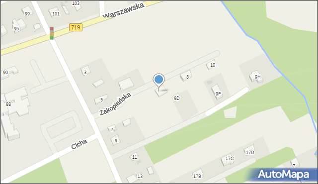 Chylice, Zakopiańska, 6, mapa Chylice