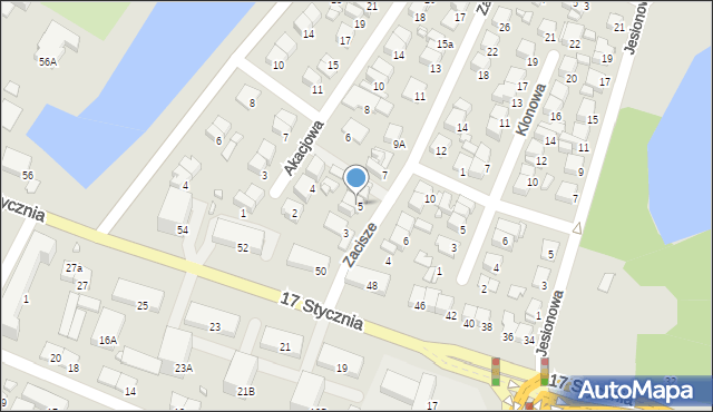 Ciechanów, Zacisze, 5, mapa Ciechanów