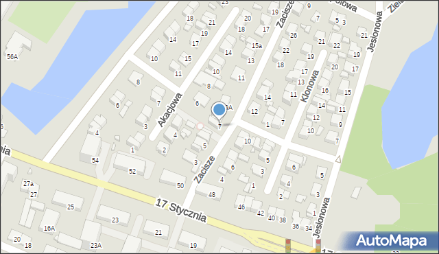 Ciechanów, Zacisze, 7, mapa Ciechanów