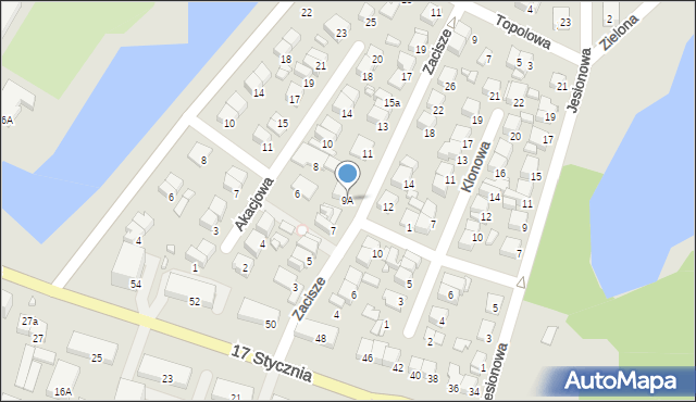 Ciechanów, Zacisze, 9A, mapa Ciechanów