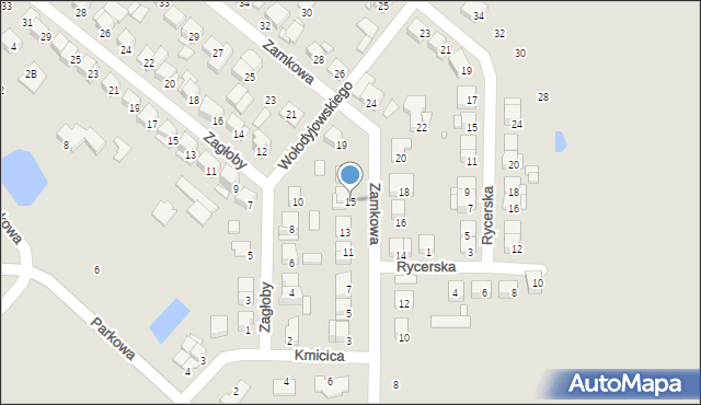 Ciechanów, Zamkowa, 15, mapa Ciechanów