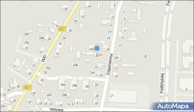 Ciechanów, Zagumienna, 20, mapa Ciechanów