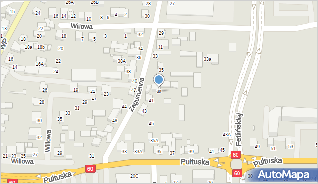 Ciechanów, Zagumienna, 39, mapa Ciechanów