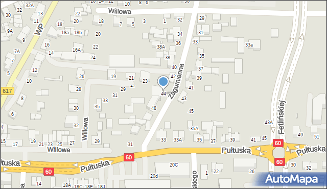 Ciechanów, Zagumienna, 44, mapa Ciechanów