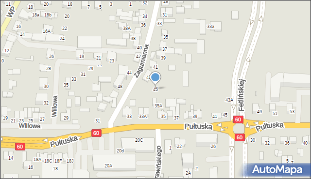 Ciechanów, Zagumienna, 45, mapa Ciechanów